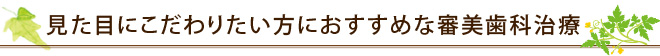 見た目にこだわりたい方におすすめな審美歯科治療